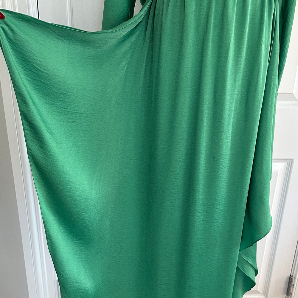 BCBGMaxAzria Carie Kelly Green Drape Bateau Wedding Guest Prom Dress Size S-M-L - Picture 6 of 15